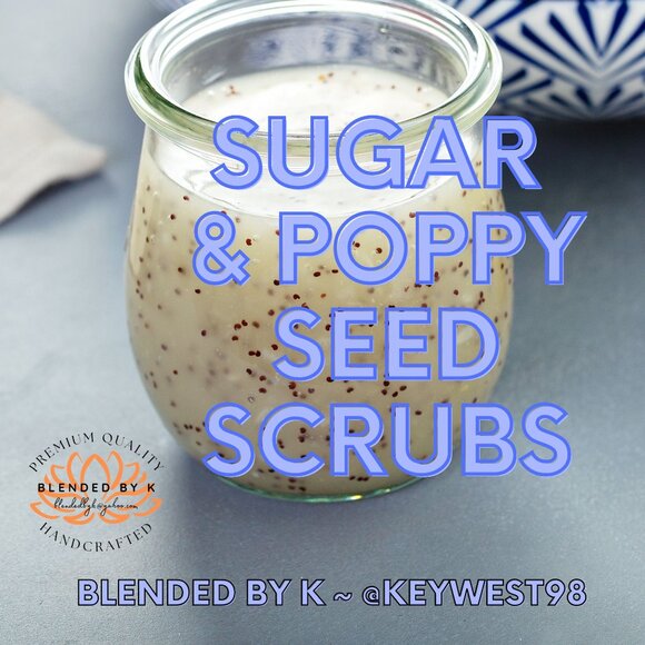 Sugar & Poppy Seed Scrubs by Blended by K ~ 4 oz - Picture 1 of 7